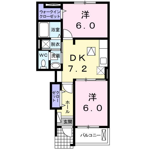 町田市小野路町のアパートの間取り