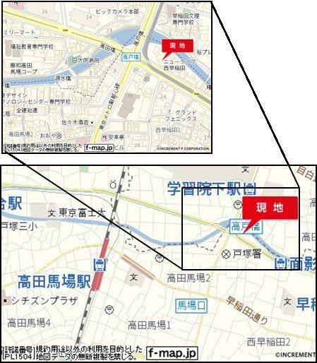 ニューライフ西早稲田の地図