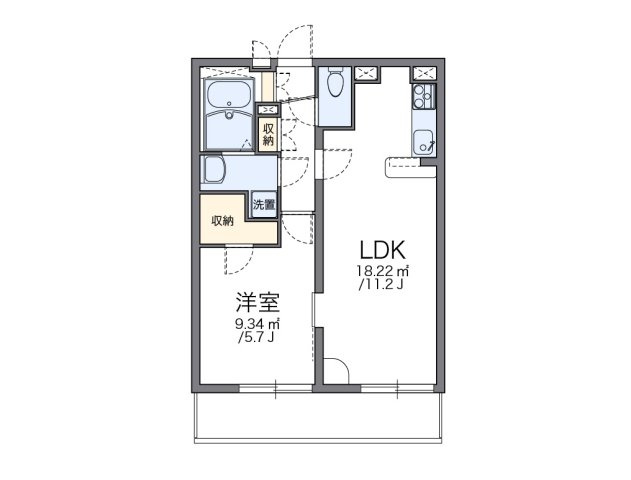 レオパレス大野芝Ⅱの間取り|代表的な間取のため実際の間取とは異なる場合があります