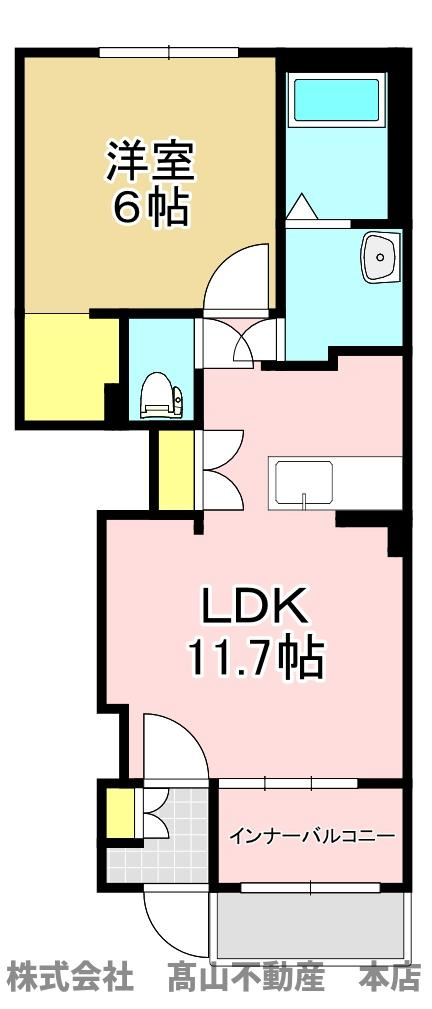 宗像市三郎丸２丁目のアパートの間取り