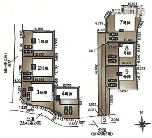 【区画図】 | 平屋ラスト2棟　前橋市青柳町新築☆南道路角地☆