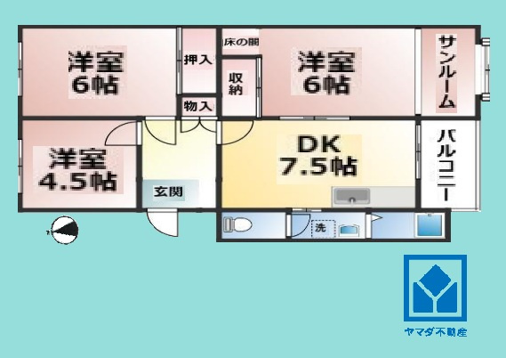 東園田団地二号棟の間取り