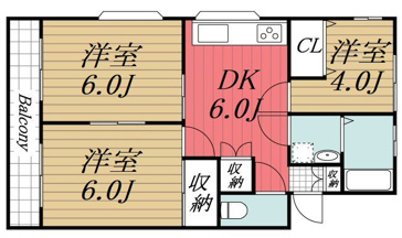 【間取り】 | ハイツ赤坂