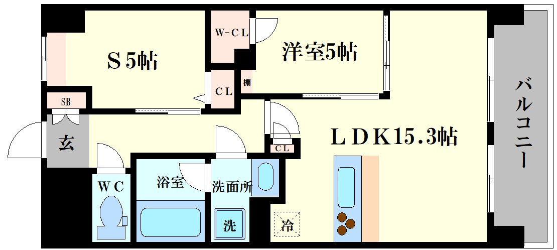 スプランディッド難波WESTⅢの間取り