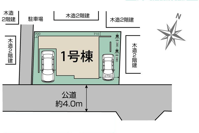 越谷市蒲生東町 新築分譲住宅の区画図