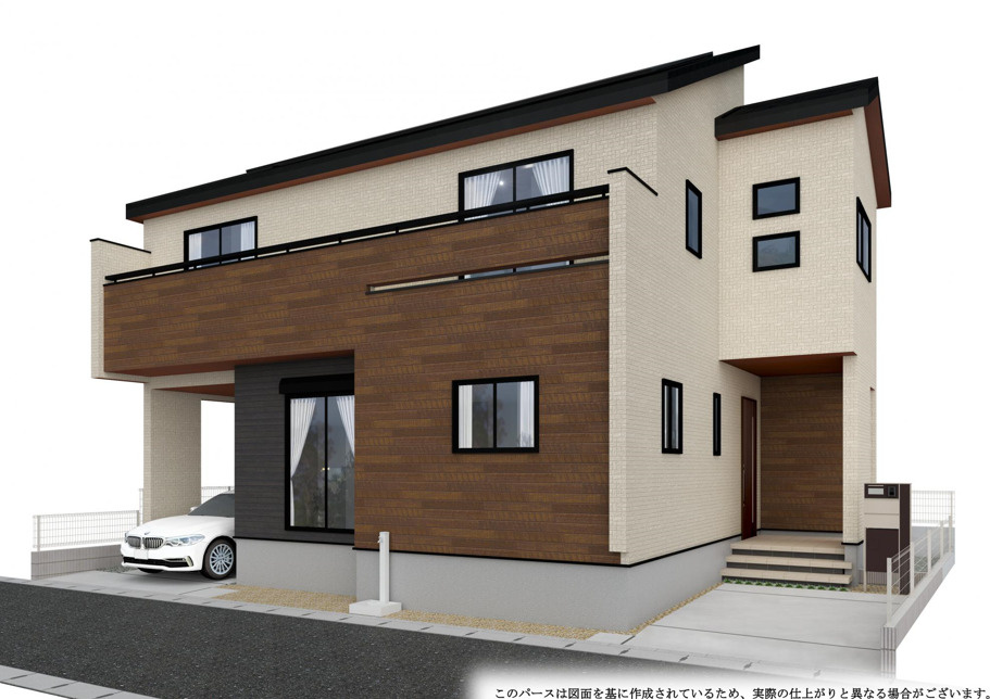 越谷市蒲生東町 新築分譲住宅の外観パース