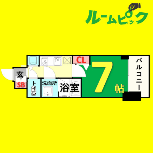 プレサンスジェネ丸の内　名古屋市賃貸　仲介手数料無料の間取り