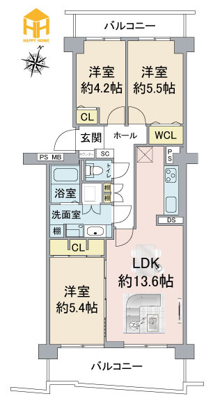 吹田ロイヤルマンションの間取り|※現況と図面が異なる場合現況を優先いたします。