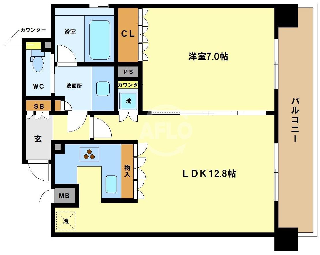 リーガル岡崎橋　明治小学校の間取り|リーガル岡崎橋　開放感のある間取り