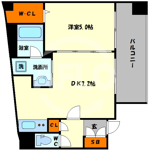 セイワパレス新梅田の間取り|セイワパレス新梅田　開放感のある間取り