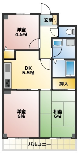 【間取り】 | ファミリーにおすすめの3DKです！