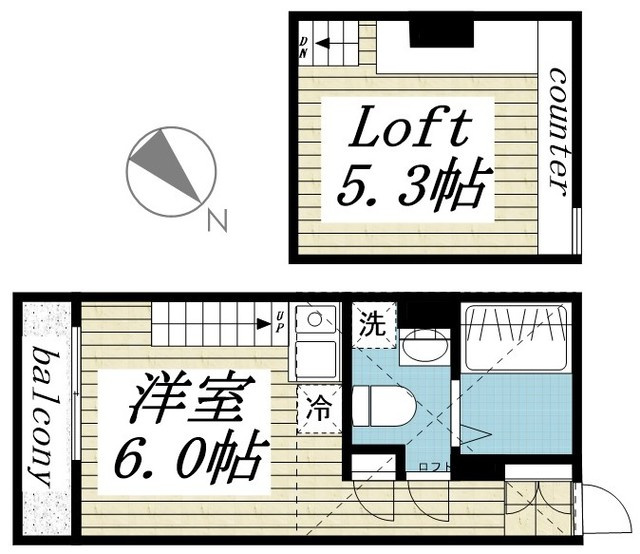 豊島区南大塚１丁目のアパートの間取り