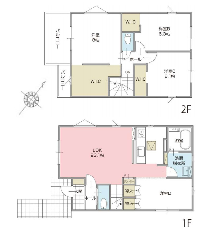 蓮田市馬込　1期　新築一戸建て　CRAFT PIT　02の間取り|【全２棟・2号棟】蓮田市馬込　1期　新築一戸建て　CRAFT PIT　02・3LDK・土地面積144.30m2・建物面積105.57m2