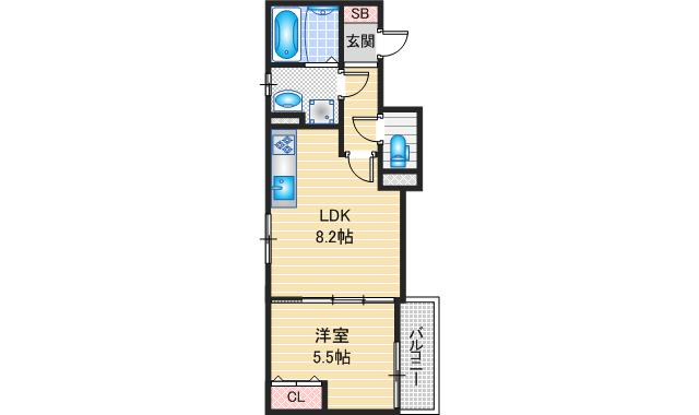 クリエオーレ庄屋Ⅰの間取り