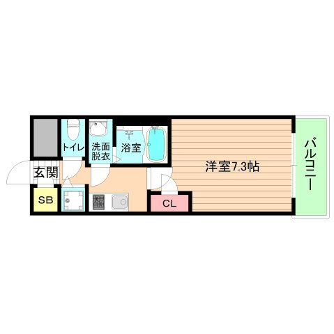 大阪市城東区野江３丁目の賃貸マンションの間取り