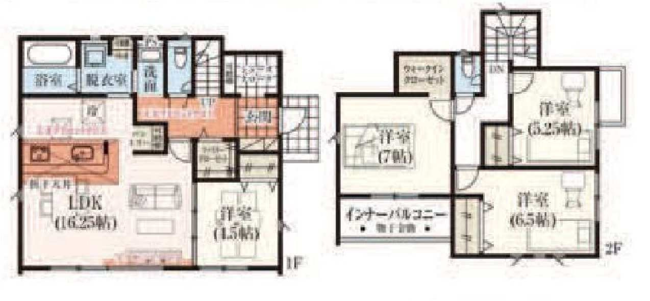 新築　太田市岩松町3期　GRAFARE　5号棟	の間取り|建物面積108.47㎡　シューズインクローク・ウォークインクローゼット・各部屋収納付きで便利です！インナーバルコニーなので突然の雨でもお洗濯物も安心です♪

