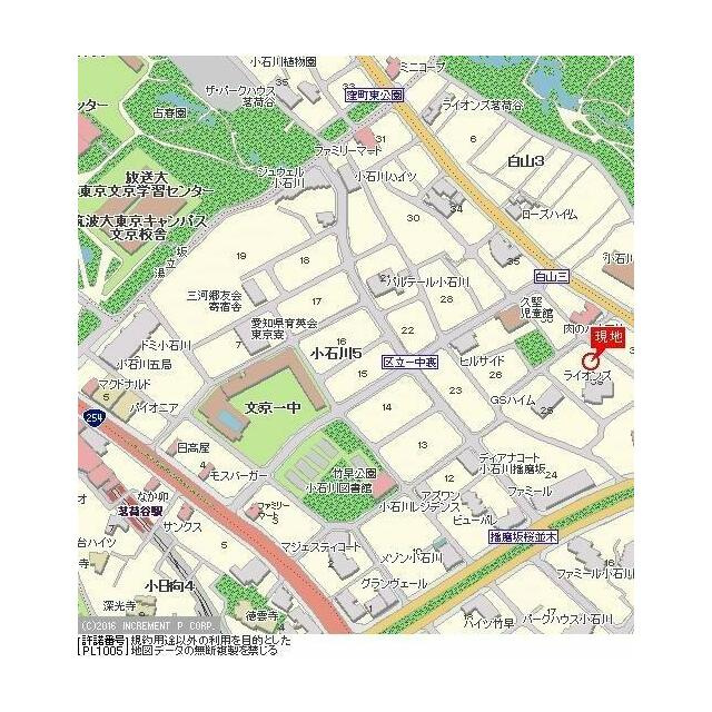 ミリオンガーデン小石川の地図
