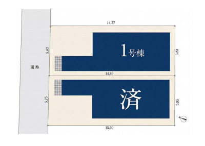さいたま市北区東大成町1562②　新築一戸建て　ミラスモ　01の区画図|1号棟