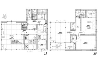 【間取り】 | 安佐南区東野1丁目（全2区画）No1 | 1階は折下げ天井が印象的な17.1帖LDK。2階の各居室には大型WICを備えた設計です。トップライトやインナーバルコニーなど快適性にも優れます。