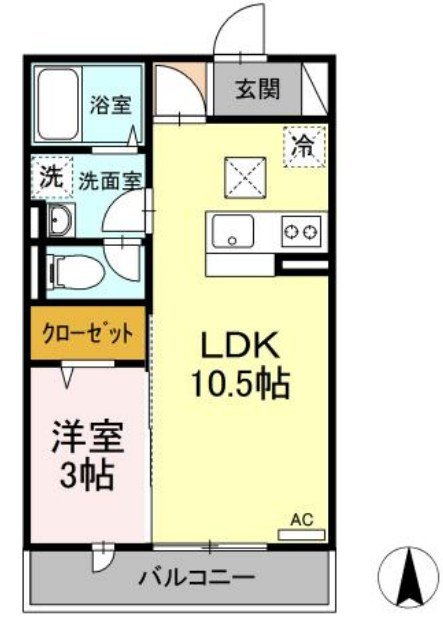 武蔵野市境南町２丁目のアパートの間取り