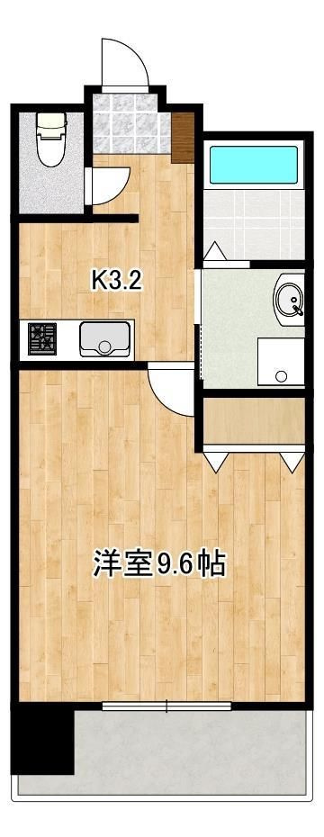 熊本市中央区新町２丁目の賃貸マンションの間取り
