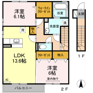【間取り】 | セジュール　モンレーヴA棟