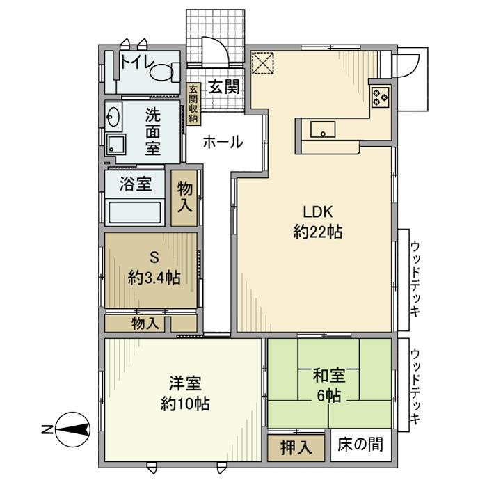 三輪野山戸建の間取り
