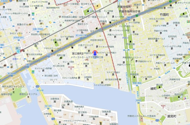 浜芦屋マンションの地図