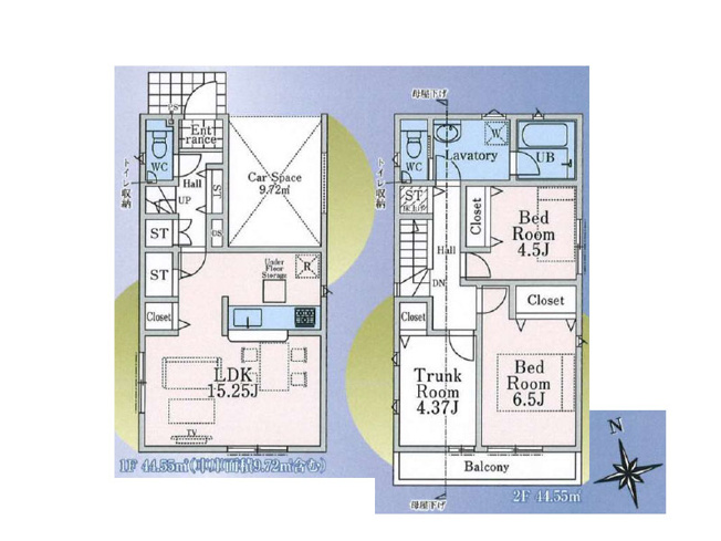 【間取り】 | 東久留米市前沢4丁目　新築一戸建住宅　全3棟　(保谷店) | 3号棟/随所に収納を備え、お部屋を広く使える住まい。LDK15.2帖、主寝室6.5帖で開放感があります。※図面を基に作成しています。現況と異なる場合は現況を優先いたします。