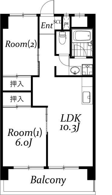 中葛西ハイツの間取り|間取りです。