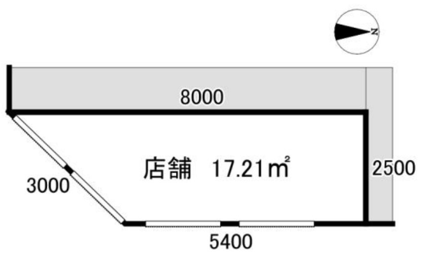 大阪市北区神山町の店舗一部の間取り
