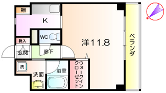 【間取り】 | ディアコート新発田 | 1Ｋ