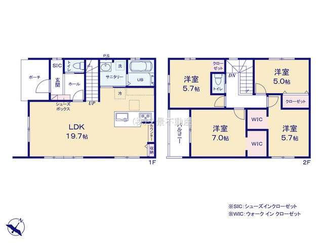 《仲介手数料無料》上尾市大字原市1421-19新築一戸建ての間取り