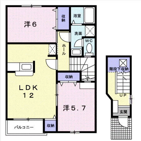 ふじみ野市長宮２丁目のアパートの間取り