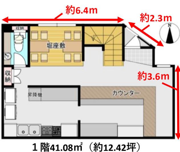 大阪市東成区深江北２丁目の店舗の間取り