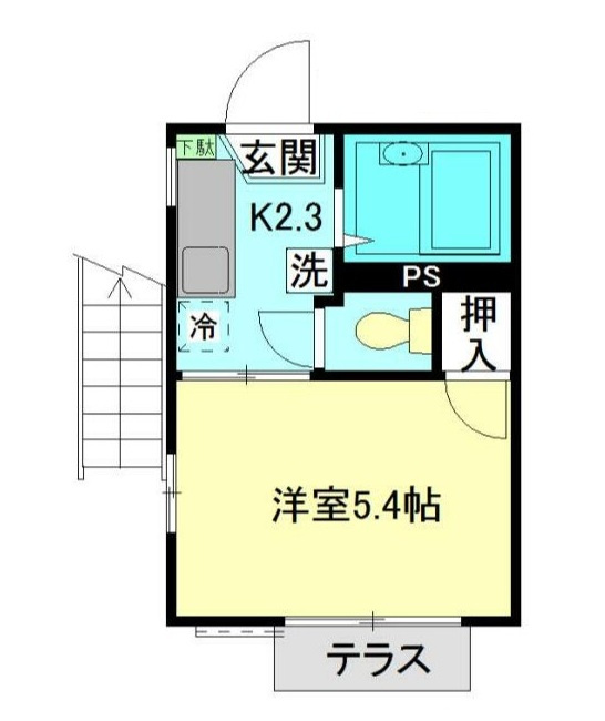 草加市旭町４丁目のアパートの間取り