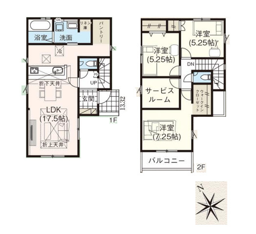 さいたま市見沼区大谷　23期　新築一戸建て　グラファーレ　01の間取り|【全1棟・1号棟】さいたま市見沼区大谷　23期　新築一戸建て　グラファーレ　01・3LDK・土地面積118.14m2・建物面積97.30m2