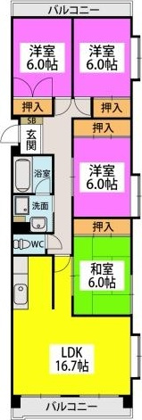 エサキ南ビルの間取り|使い勝手の良い間取りです♪