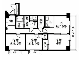 台東区池之端２丁目の賃貸マンションの間取り