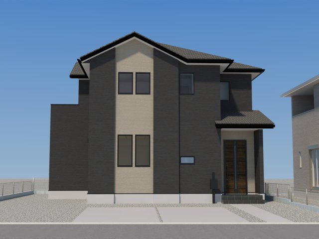 宇土市岩古曽町の新築一戸建の外観パース