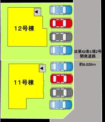 宇土市岩古曽町の新築一戸建の区画図