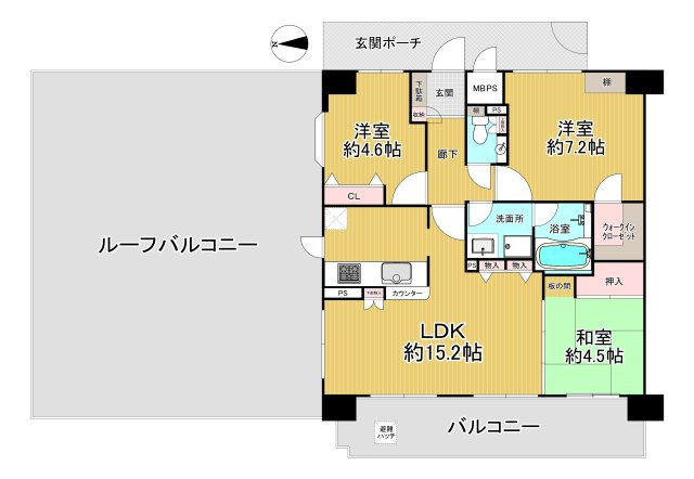 ライオンズマンション上野芝5丁の間取り