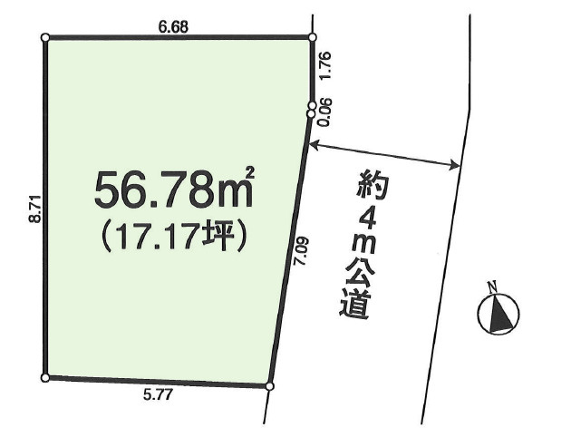 板橋区大谷口北町　間口8ｍ超×建築条件なし　限定1区画の土地図