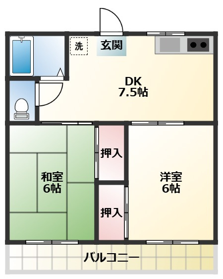 調布市西つつじケ丘４丁目のアパートの間取り