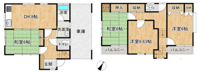 川越市下赤坂　中古戸建ての間取り
