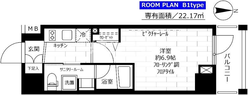 豊島区西池袋５丁目の賃貸マンションの間取り