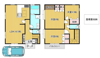 【間取り】 | 尼崎市上ノ島町１丁目中古戸建 | ３LDK＋屋根裏収納でファミリー様におすすめです♪令和８年５月室内リフォーム済み！お待たせ無しで即ご入居していただけます！！素敵な室内をぜひ現地でご確認ください！！
