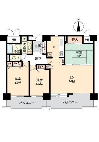 井口台パークヒルズ参番館の間取り
