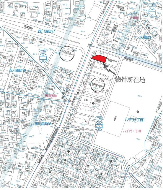 宇都宮市八千代1丁目　176.58㎡　売地の地図