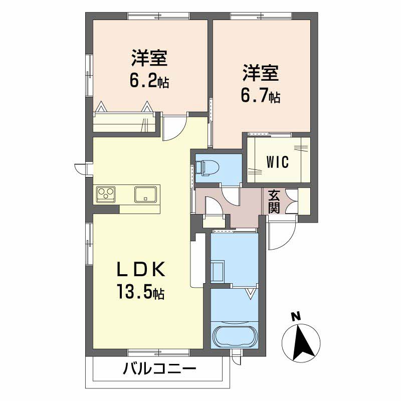 サウスコルＢの間取り